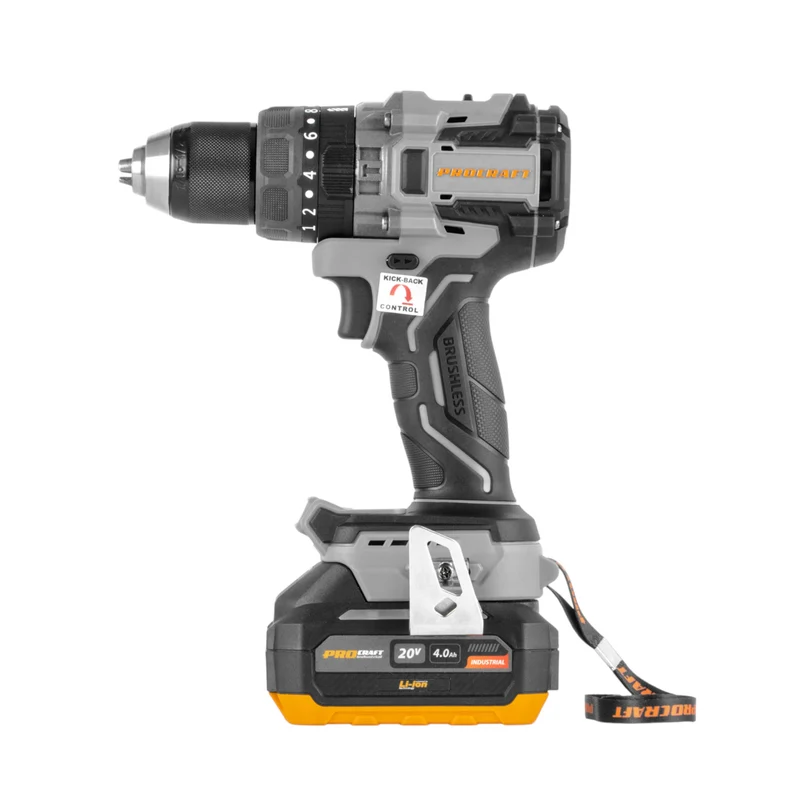 Procraft Industrial CD20B-1b Akku Schlagbohrschrauber 20 V 150 Nm Brushless + 1x Akku 4,0 Ah + Ladegerät + Koffer