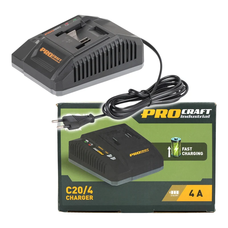 Procraft C20/4 Ladegerät 20 V 4 A Ladestrom für Li-Ion Akkus