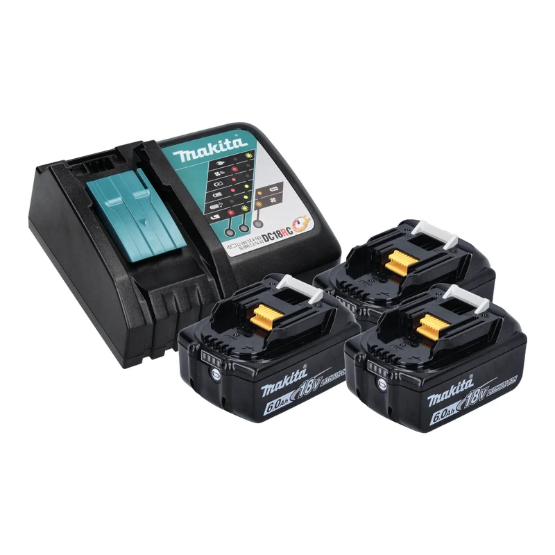 Makita DDF 492 RG3J Akku Bohrschrauber 18 V 141 Nm Brushless + 3x Akku 6,0 Ah + Ladegerät + Makpac