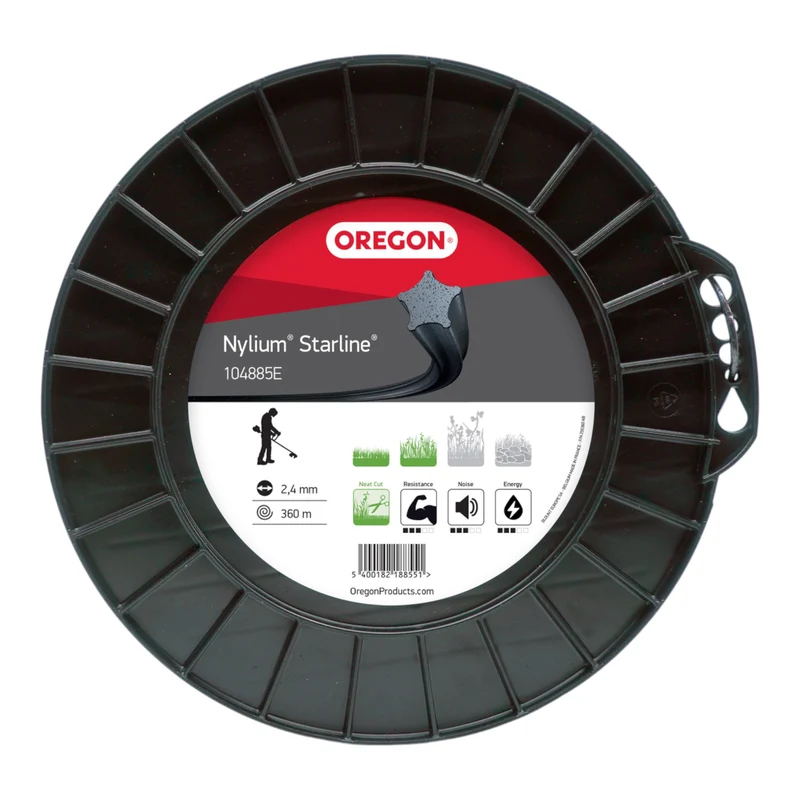 Oregon Nylium Starline Trimmerfaden 2,4 mm x 360 m ( 104885E ) für Benzin und Akkugeräte
