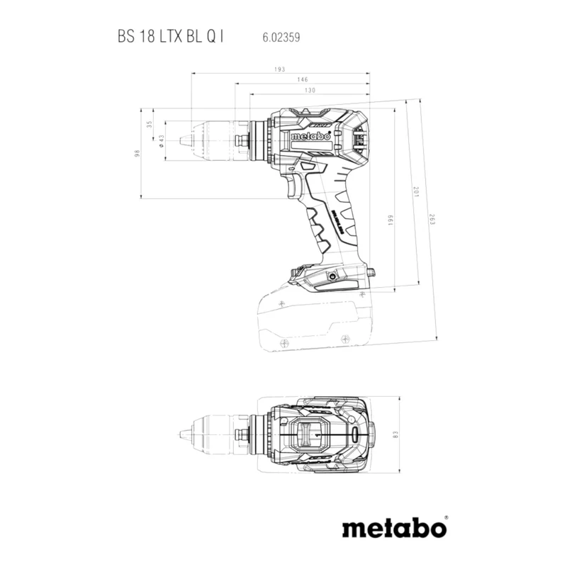 Metabo BS 18 LTX BL Q I Akku Bohrschrauber 18 V 130 Nm Brushless ( 602359850 ) Solo - ohne Akku, ohne Ladegerät