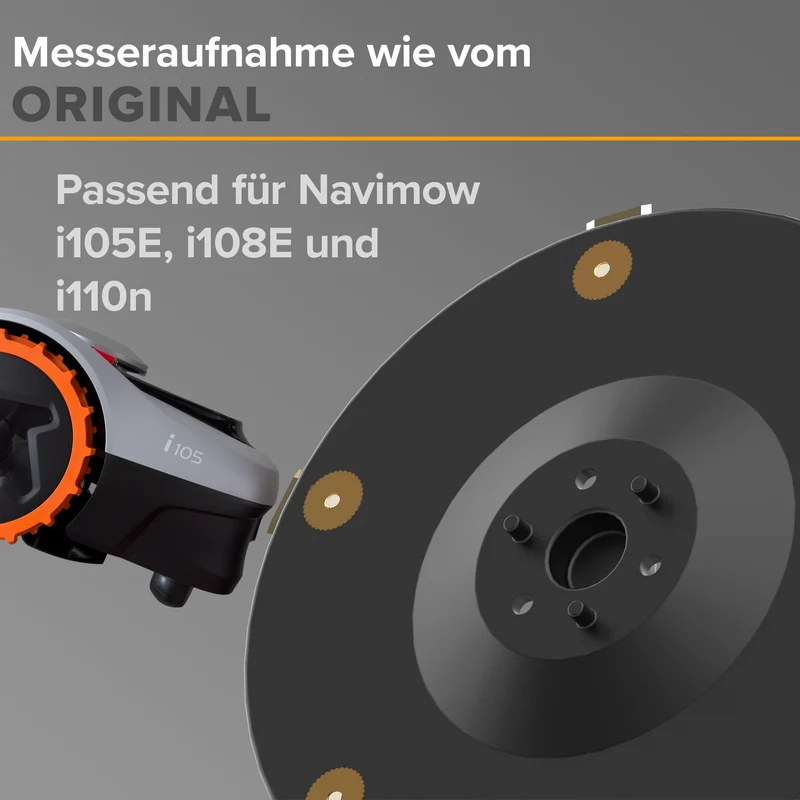 Messerteller kompatibel mit Segway Navimow i105E, i108E & i110N | inkl. 6 Titan-Klingen & Schrauben