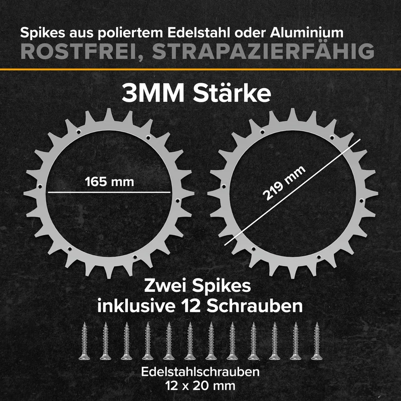 Spikes S&M Edelstahl oder Aluminium Worx