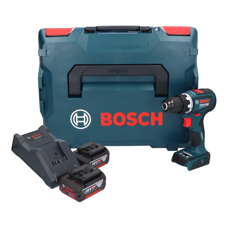 Bosch GSR 18V-90 C Professional Akku Bohrschrauber 18 V 64 Nm Brushless ( 06019K6003 ) + 2x Akku 4,0 Ah + Ladegerät + L-Boxx
