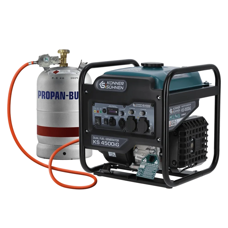 "Könner & Söhnen" Dual-Inverter-Generator KS 4500iG - 4.2kW Nennleistung - Benzin / Gas Motor - 230V