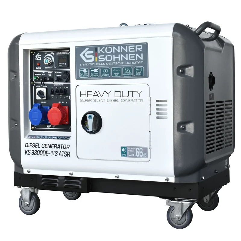 "Könner & Söhnen" Diesel-Generator KS 9300DE-1/3 ATSR (EURO V) - 6/7kVA Nennleistung - Dieselmotor - 230/400V