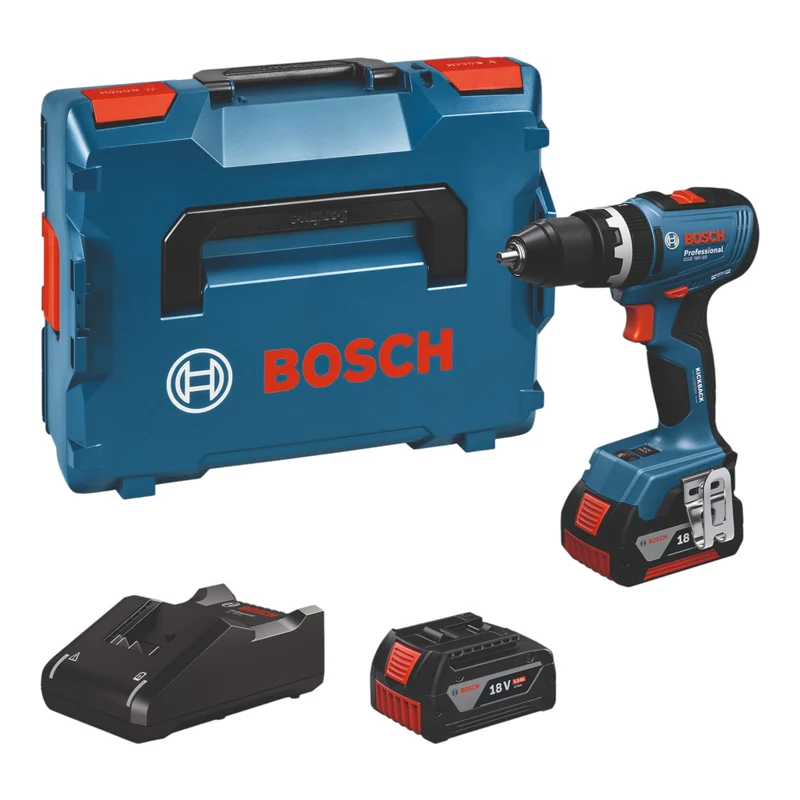Bosch GSR 18V-65 Professional Akku Bohrschrauber 18 V 63 Nm ( 06019N3203 ) Brushless + 2x Akku 5,0 Ah + Ladegerät + L-Boxx