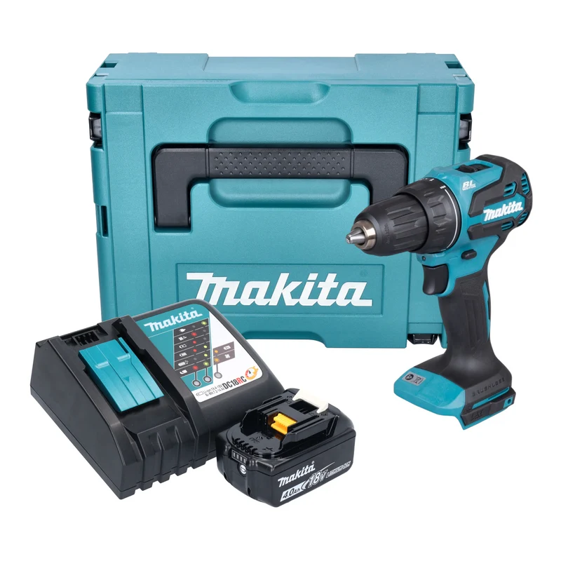 Makita DDF 490 RM1J Akku Bohrschrauber 18 V 65 Nm 1/2" Brushless + 1x Akku 4,0 Ah + Ladegerät + Makpac