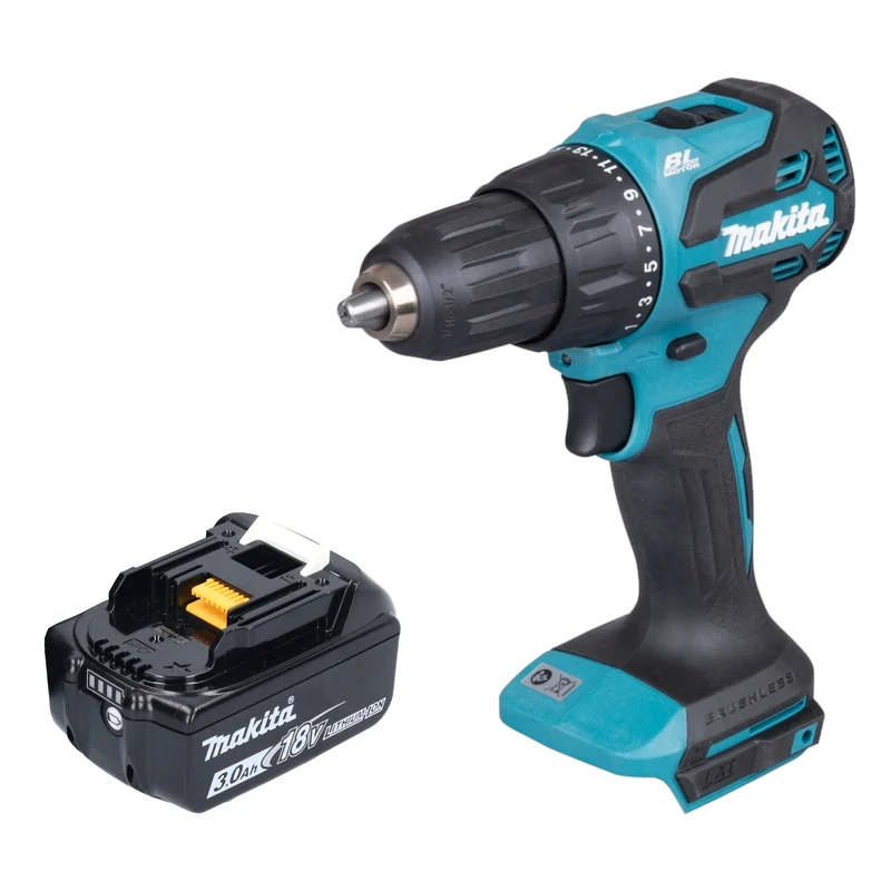 Makita DHP 490 F1 Akku Schlagbohrschrauber 18 V 65 Nm Brushless + 1x Akku 3,0 Ah - ohne Ladegerät
