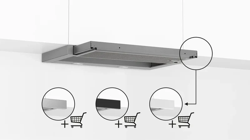 Bosch Dunstabzug DFL064A52 Flachschirm-Dunsthaube Serie 4 + DSZ4685 Griffleiste Edelstahl