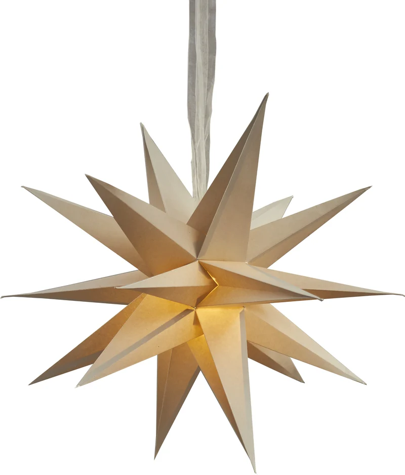 Star Trading Papierstern "December", ca. 45x45 cm, mit Band, ohne Leuchtmittel, Vierfarb-Karton