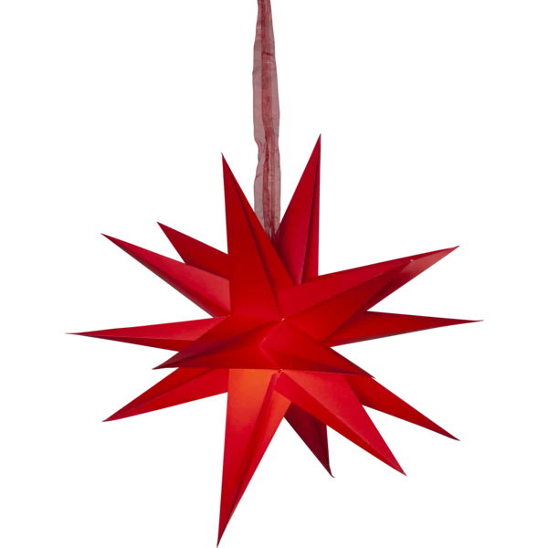 Star Trading Papierstern "December", ca. 45x45 cm, mit Band, ohne Leuchtmittel, Vierfarb-Karton