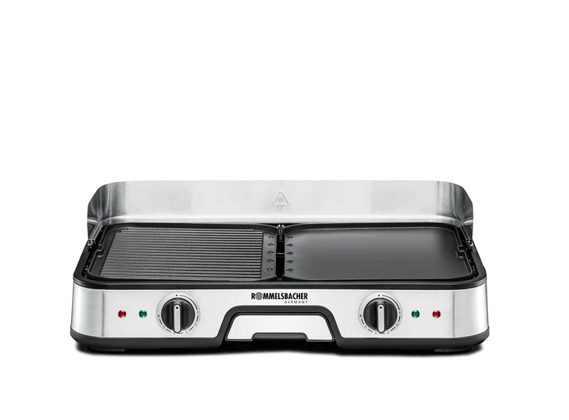 Rommelsbacher BBQ 2025 Tischgrill ed/sw 2000W 2 Grillplatten 22,5x28,5cm