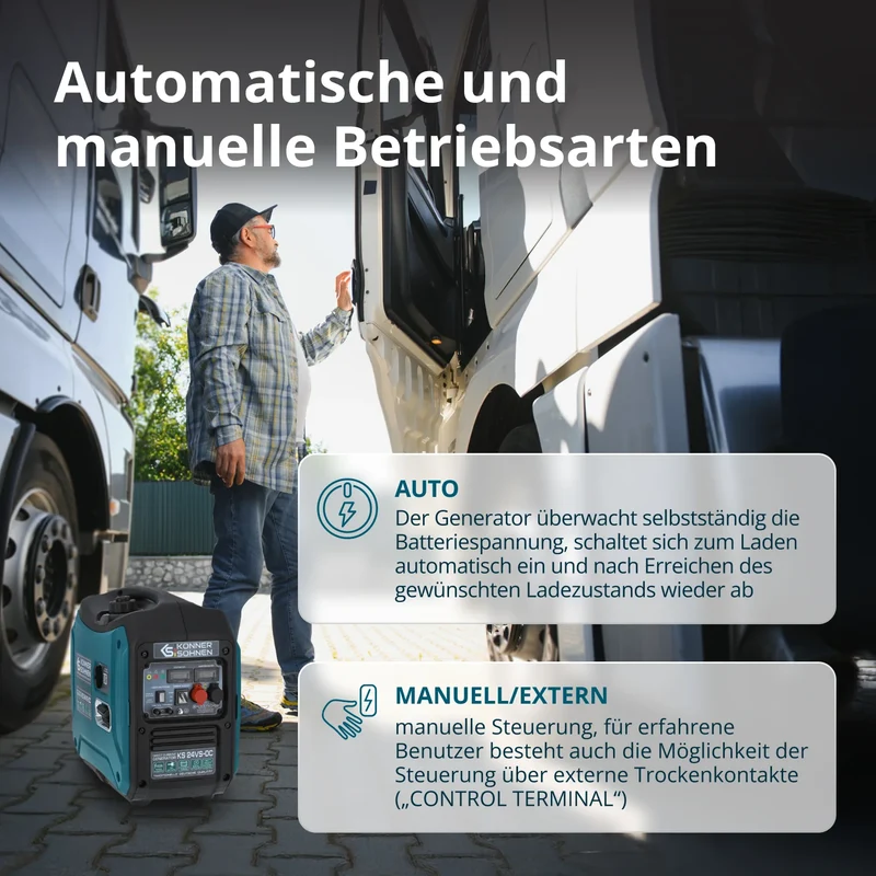 "Könner & Söhnen" Gleichstromgenerator KS 24VS-DC - Benzinmotor - 1.6kW Nennleistung