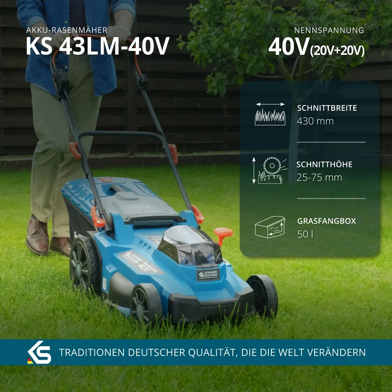 "Könner & Söhnen" Akku-Rasenmäher KS 43LM-40V