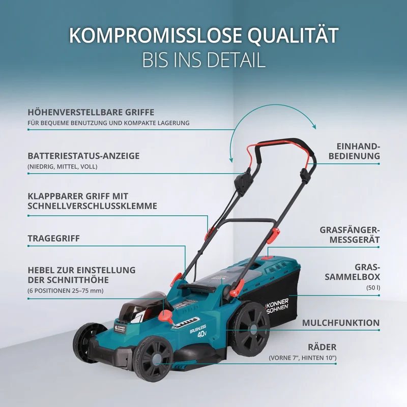 "Könner & Söhnen" Akku-Rasenmäher KS 43LM-40V