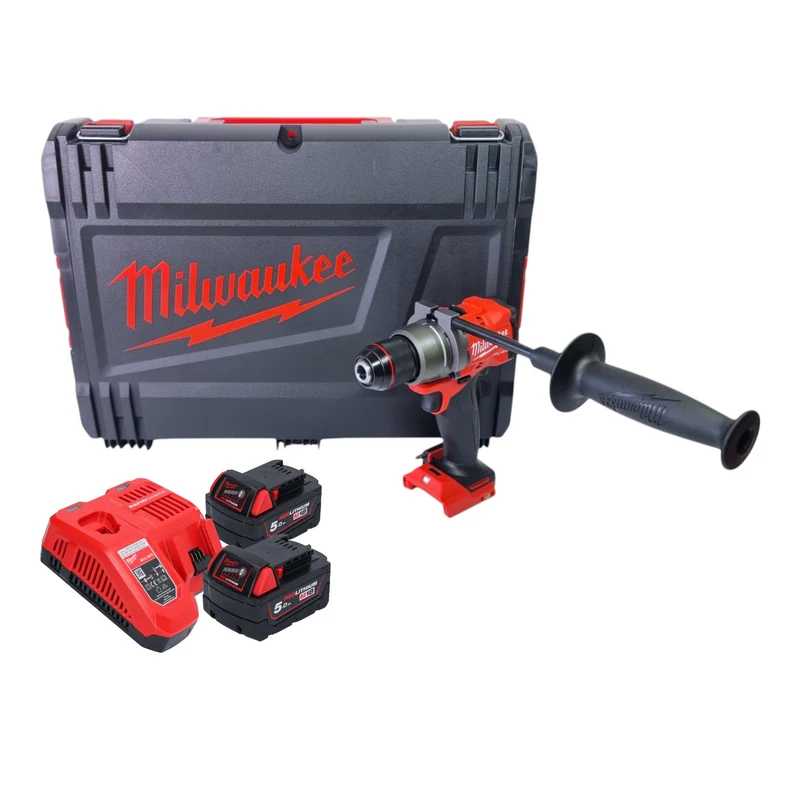 Milwaukee M18 FDD3-502X Akku Bohrschrauber 18 V 158 Nm Brushless ( 4933479863 ) + 2x Akku 5,0 Ah + Ladegerät + HD Box