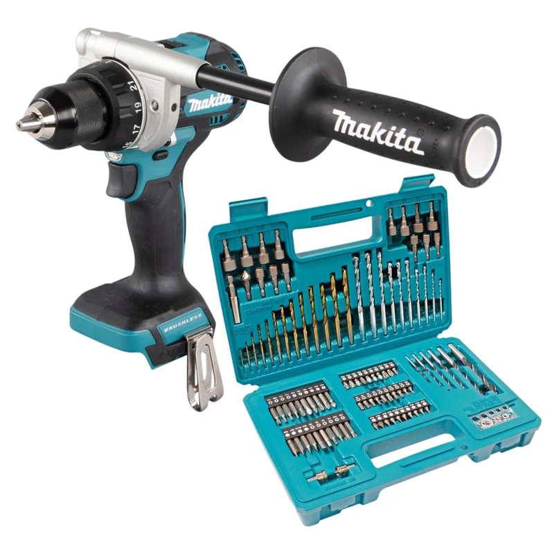 Makita DDF 486 Z Akku Bohrschrauber 18 V 130 Nm Brushless + 102 tlg. Bit Bohrer Set - ohne Akku, ohne Ladegerät