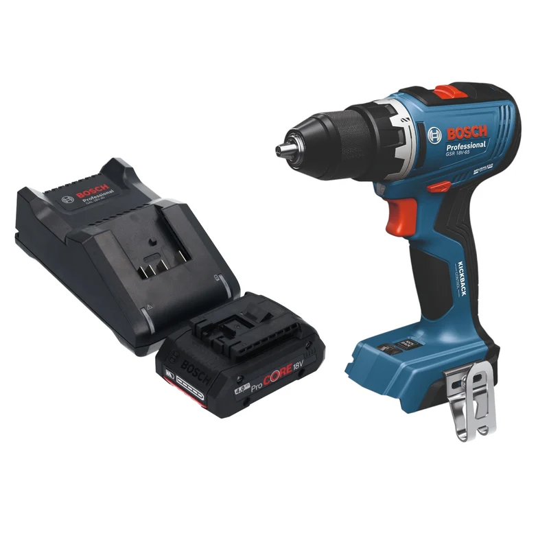 Bosch GSB 18V-65 Professional Akku Schlagbohrschrauber 18 V 65 Nm Brushless + 1x ProCORE Akku 4,0 Ah + Ladegerät