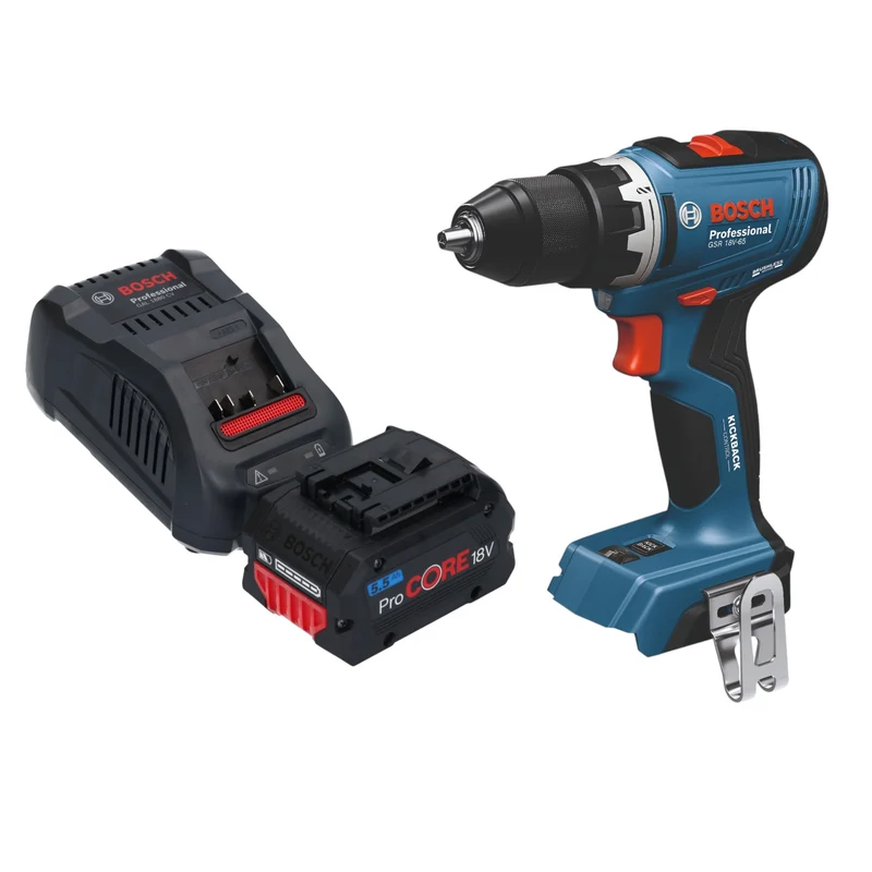 Bosch GSB 18V-65 Professional Akku Schlagbohrschrauber 18 V 65 Nm Brushless + 1x ProCORE Akku 5,5 Ah + Ladegerät