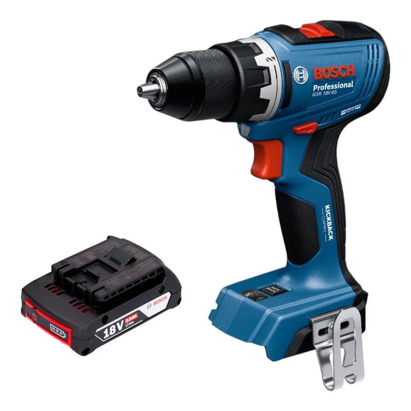 Bosch GSR 18V-65 Professional Akku Bohrschrauber 18 V 63 Nm Brushless + 1x Akku 2,0 Ah - ohne Ladegerät