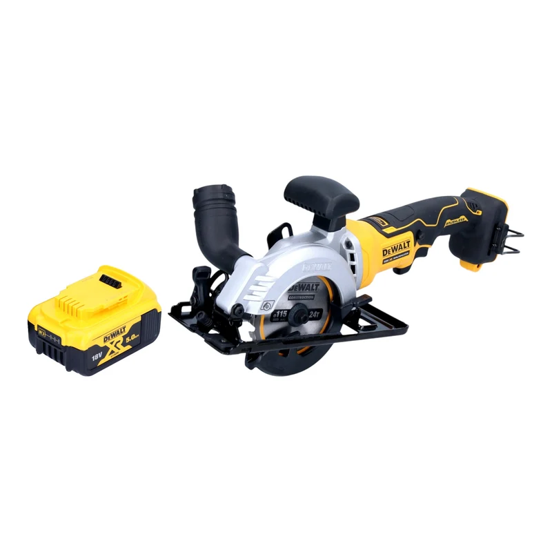 DeWalt DCS 571 N Akku Handkreissäge 18 V 115 mm Brushless + 1x Akku 5,0 Ah - ohne Ladegerät