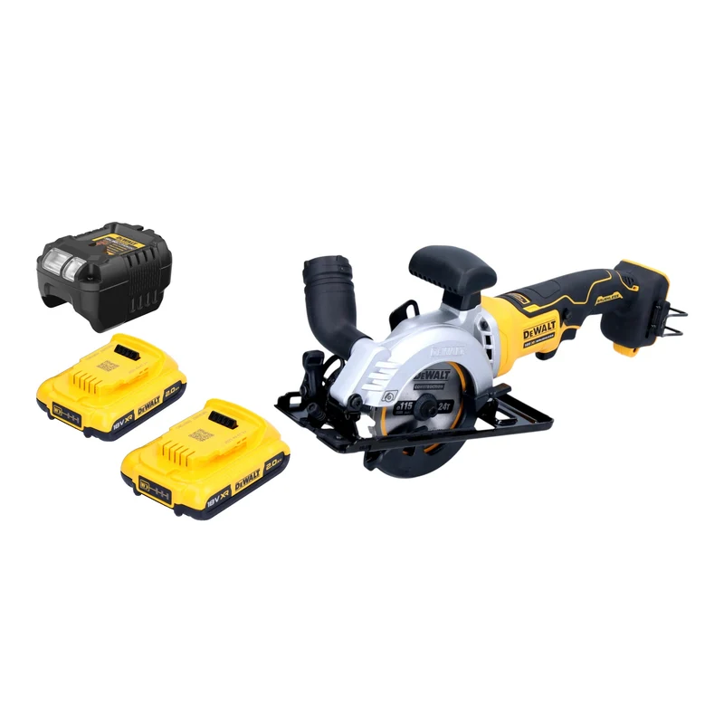 DeWalt DCS 571 D2 Akku Handkreissäge 18 V 115 mm Brushless + 2x Akku 2,0 Ah + Ladegerät