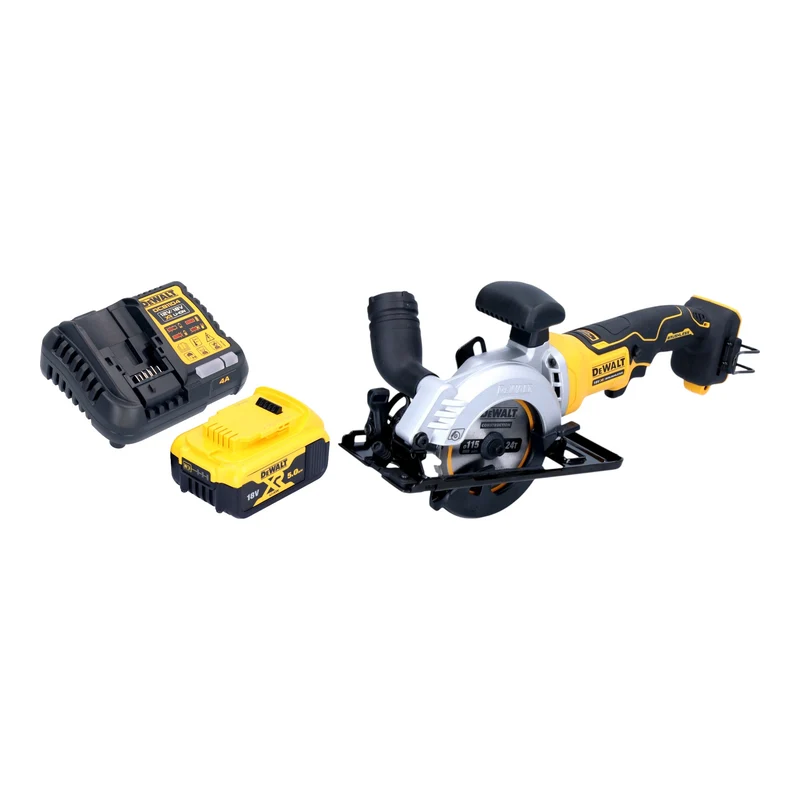 DeWalt DCS 571 P1 Akku Handkreissäge 18 V 115 mm Brushless + 1x Akku 5,0 Ah + Ladegerät