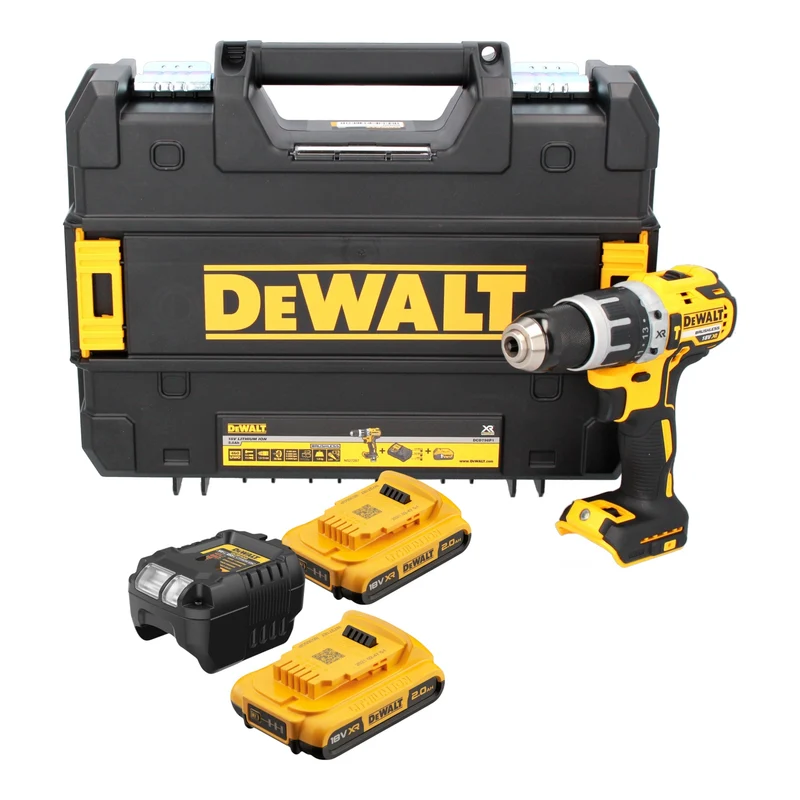 DeWalt DCD 796 D2T Akku Schlagbohrschrauber 18 V 70 Nm Brushless + 2x Akkus 2,0 Ah + Ladegerät + TSTAK