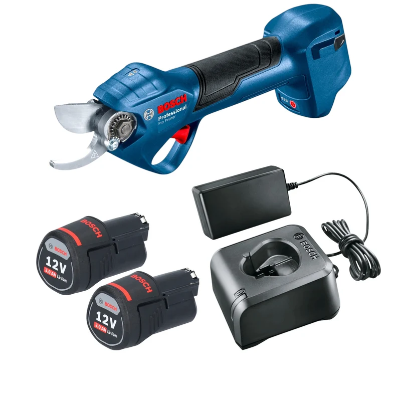Bosch Pro Pruner Professional Akku Astschere 12 V ( 06019K1021 ) + 2x Akku 3,0 Ah + Ladegerät