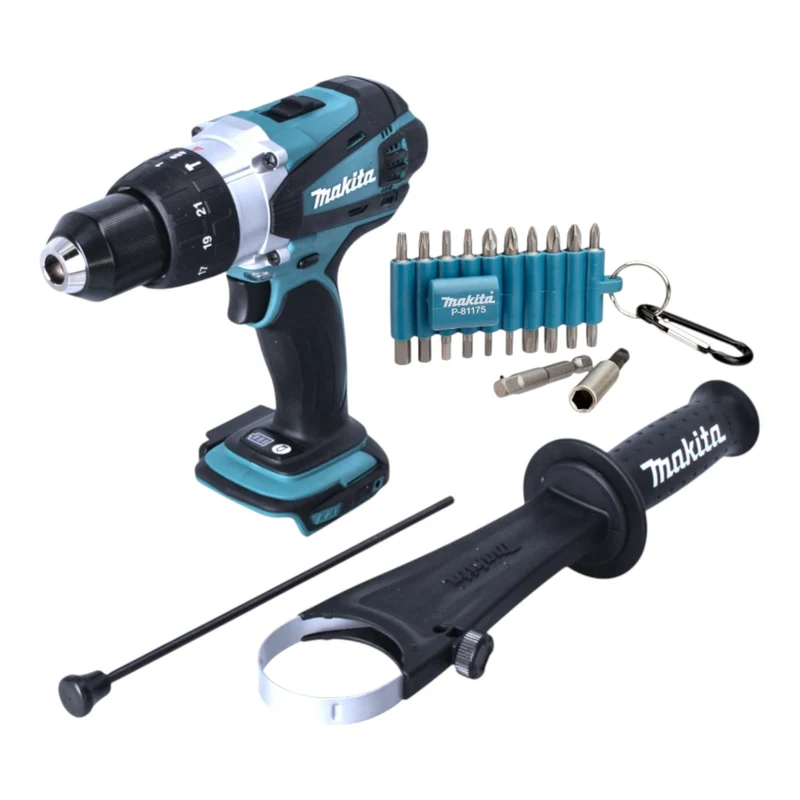 Makita DHP 458 Z Akku Schlagbohrschrauber 18 V 91 Nm + 22 tlg. Bit Set - ohne Akku, ohne Ladegerät