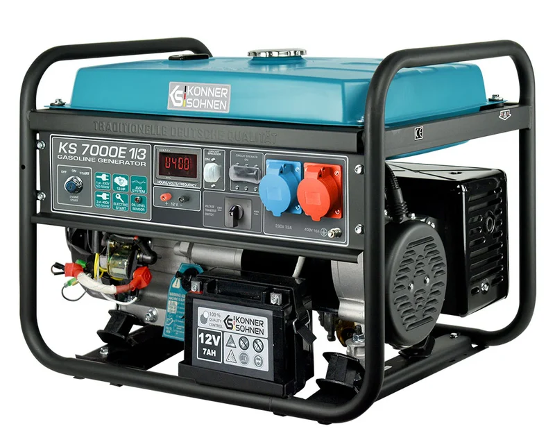 "Könner & Söhnen" Inverter-Generator KS 7000E 1/3 - 5kW Nennleistung - Benzinmotor - 230/400V