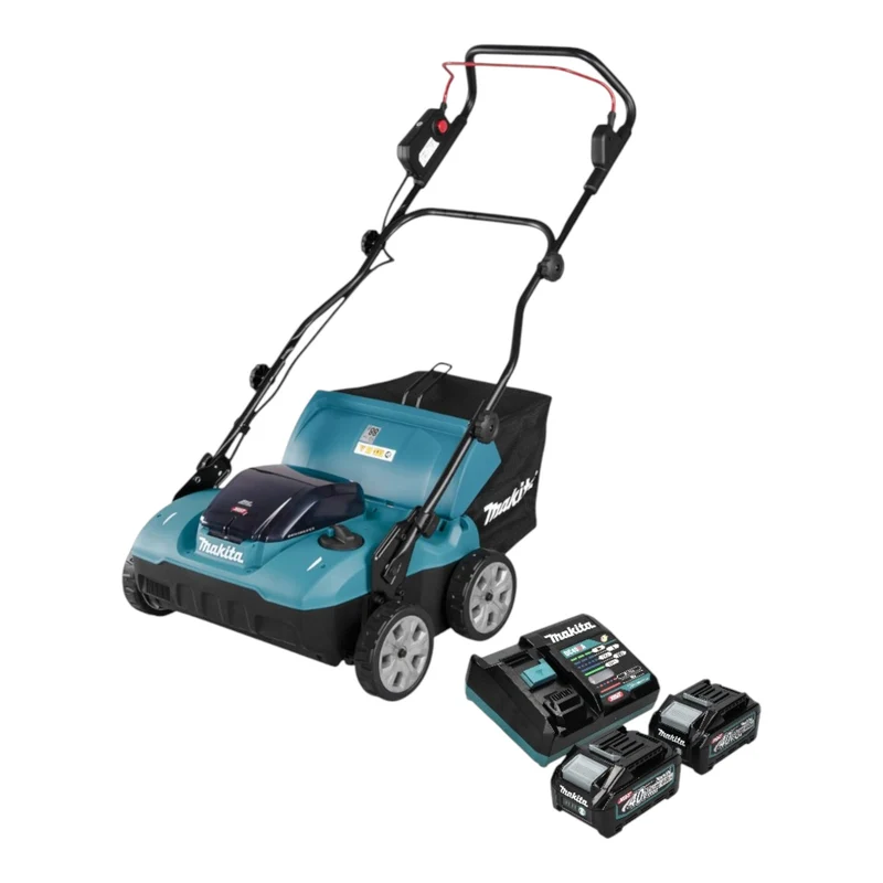 Makita UV 001 GM201 Akku Vertikutierer 40 V max. XGT 38 cm 50 l Brushless + 2x Akku 4,0 Ah + Ladegerät