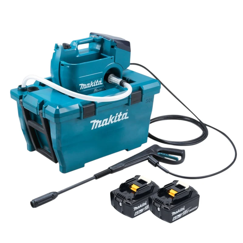 Makita DHW 080 G2K Akku Hochdruckreiniger 36 V ( 2x 18 V ) 80 bar 380 l/h Brushless + 2x Akku 6,0 Ah - ohne Ladegerät