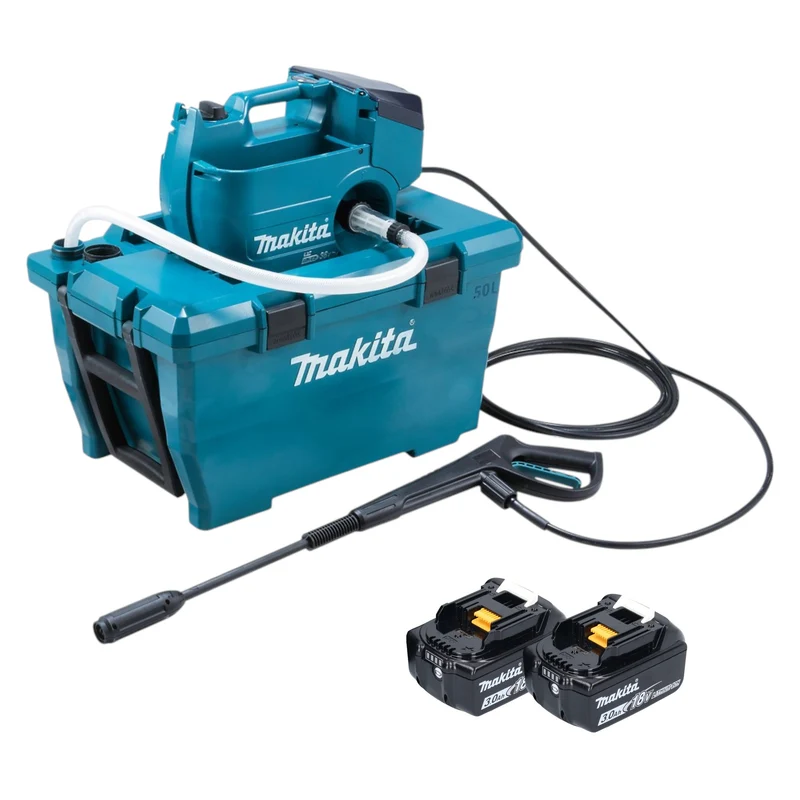 Makita DHW 080 F2K Akku Hochdruckreiniger 36 V ( 2x 18 V ) 80 bar 380 l/h Brushless + 2x Akku 3,0 Ah - ohne Ladegerät