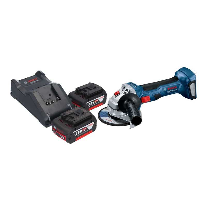 Bosch GWS 18V-7 Professional Akku Winkelschleifer 18 V 115 mm Brushless + 2x Akku 5,0 Ah + Ladegerät