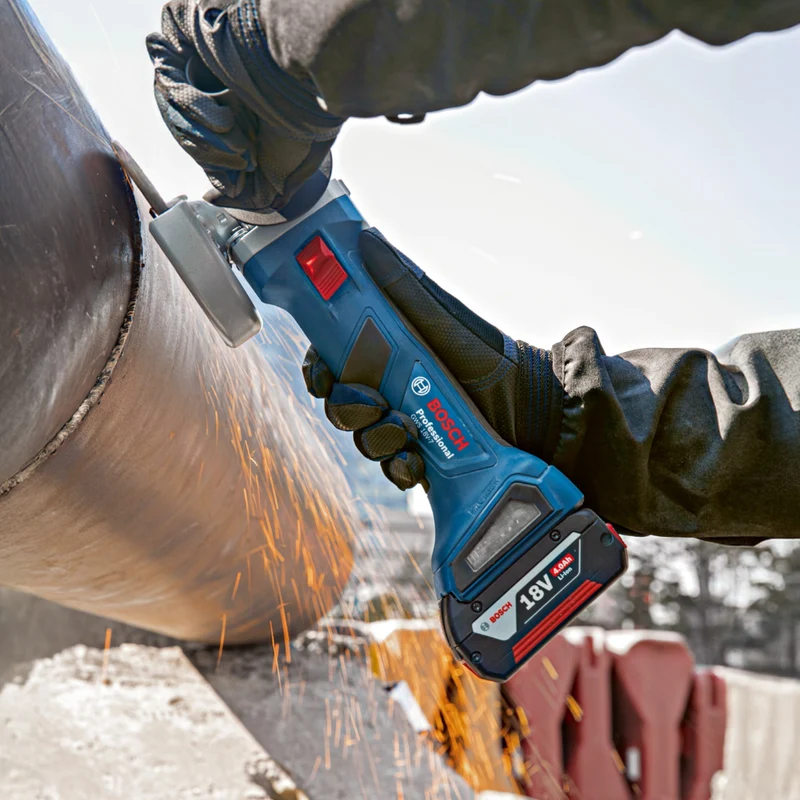 Bosch GWS 18V-7 Professional Akku Winkelschleifer 18 V 115 mm Brushless + 2x Akku 5,0 Ah + Ladegerät