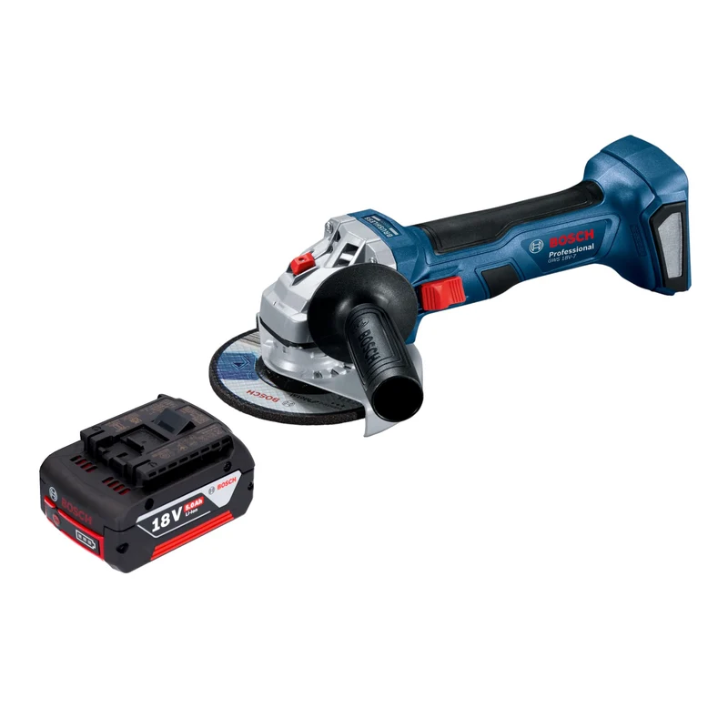 Bosch GWS 18V-7 Professional Akku Winkelschleifer 18 V 115 mm Brushless + 1x Akku 5,0 Ah - ohne Ladegerät