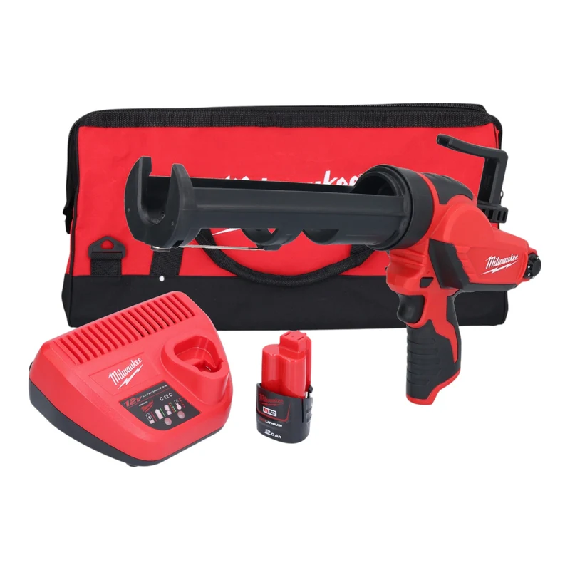 Milwaukee M12 PCG/310-201B Akku Kartuschenpresse 12 V 310 ml ( 4933448763 ) + 1x Akku 2,0 Ah + Ladegerät + Tasche