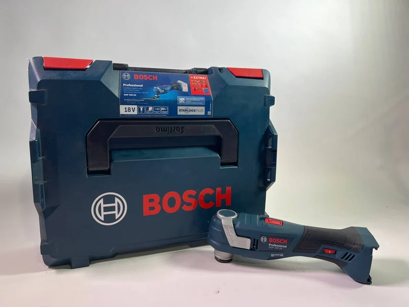 Bosch GOP 18V-34 Professional Akku Multi Cutter 18 V Starlock Plus ( 06018G2002 ) + 17 tlg. Zubehör + L-Boxx - Leicht Gebraucht