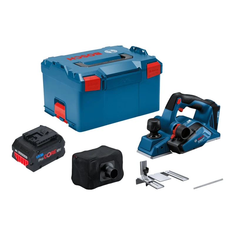 Bosch GHO 18V-26 Professional Akku Hobel 18 V 2,6 mm Brushless + 1x ProCORE Akku 5,5 Ah + L-Boxx - ohne Ladegerät