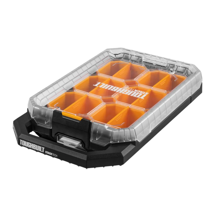 Toughbuilt STACKTECH TB-B1-O-10C kompakter flacher Organizer 48 x 26,5 x 10 cm IP65 + 6x Inlay + 6x Trennwand