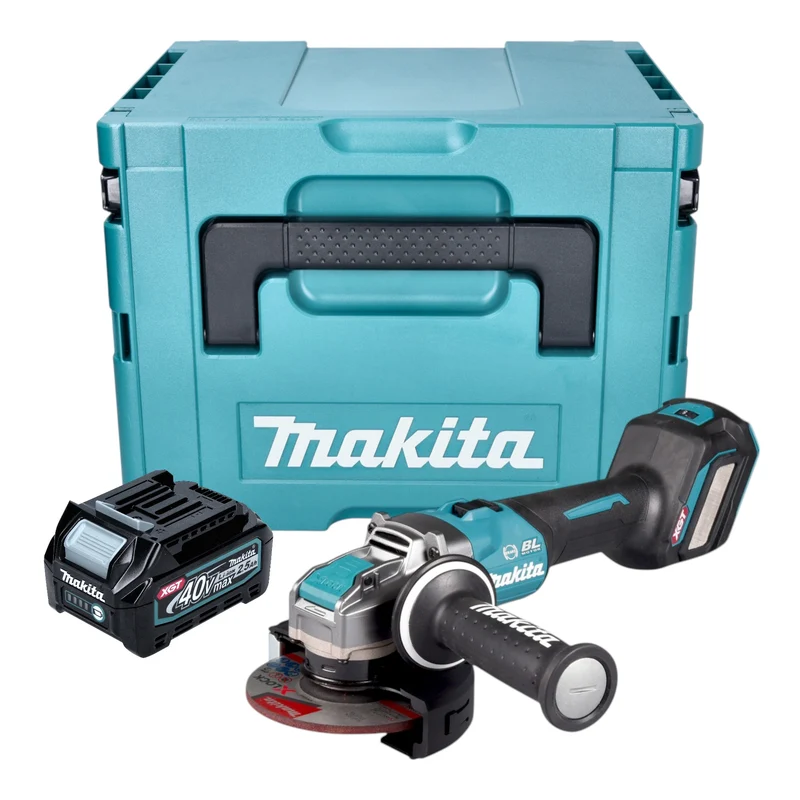 Makita GA 041 GD101 Akku Winkelschleifer 40 V max. 125 mm X-LOCK Brushless + 1x Akku 2,5 Ah + Makpac - ohne Ladegerät