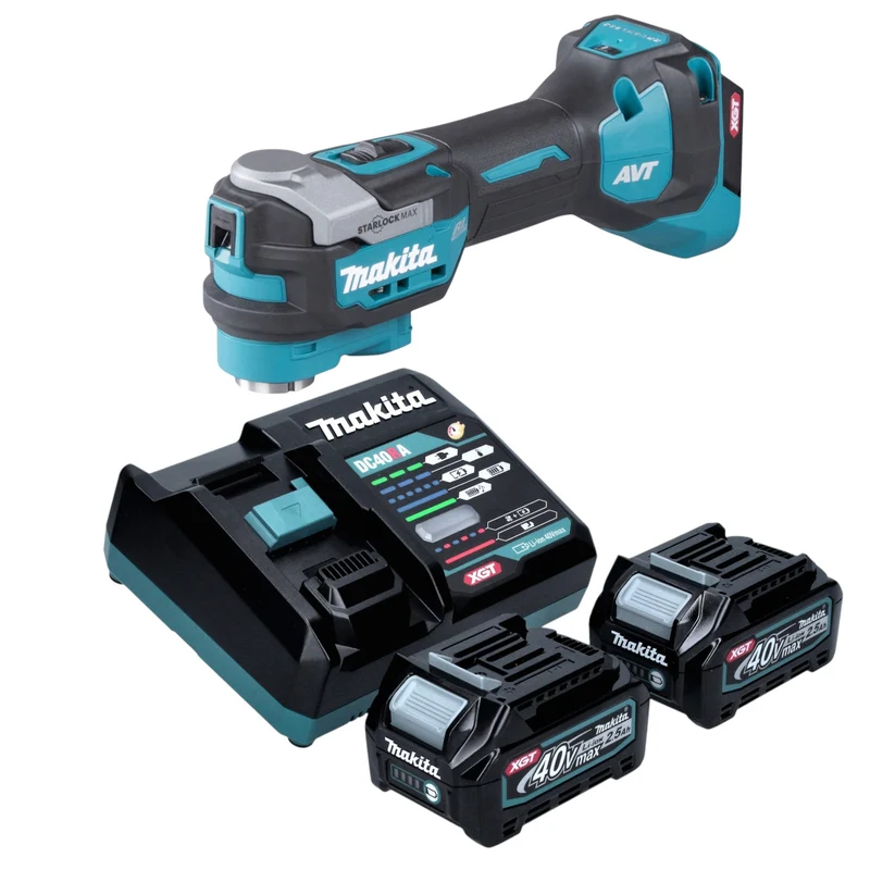 Makita TM 001 GD201 Akku Multifunktionswerkzeug 40 V max. Starlock Max Brushless + 2x Akku 2,5 Ah + Ladegerät