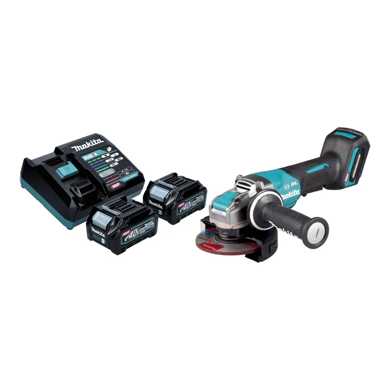 Makita GA 047 GD201 Akku Winkelschleifer 40 V max. 125 mm X-LOCK Brushless + 2x Akku 2,5 Ah + Ladegerät