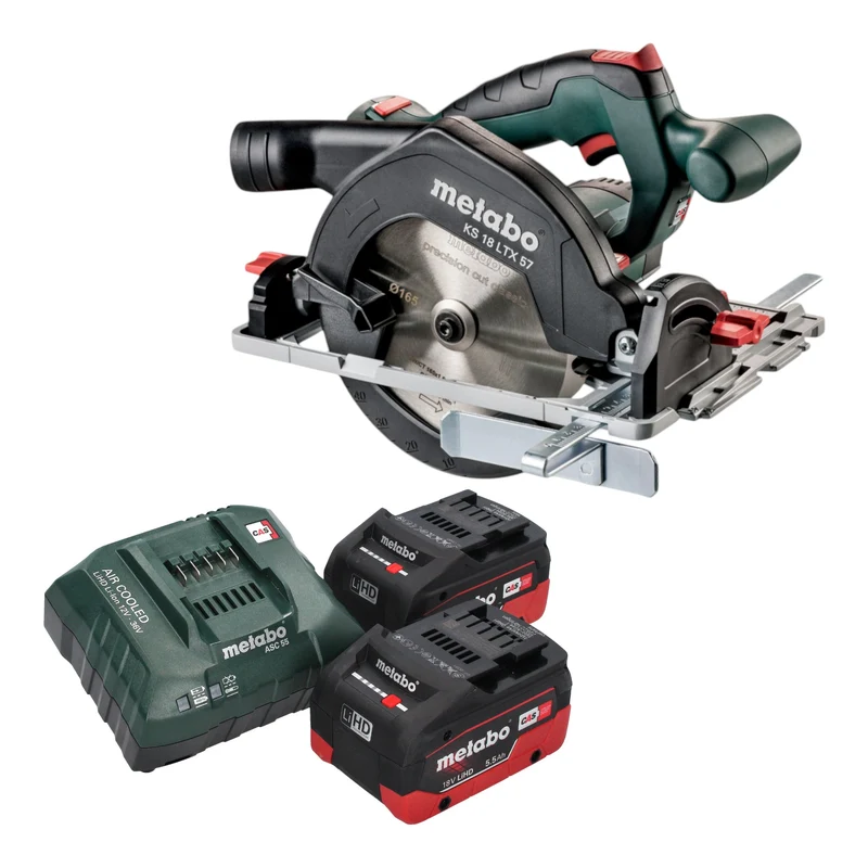 Metabo KS 18 LTX 57 Akku Handkreissäge 18 V 165 mm + 2x LiHD Akku 5,5 Ah + Ladegerät