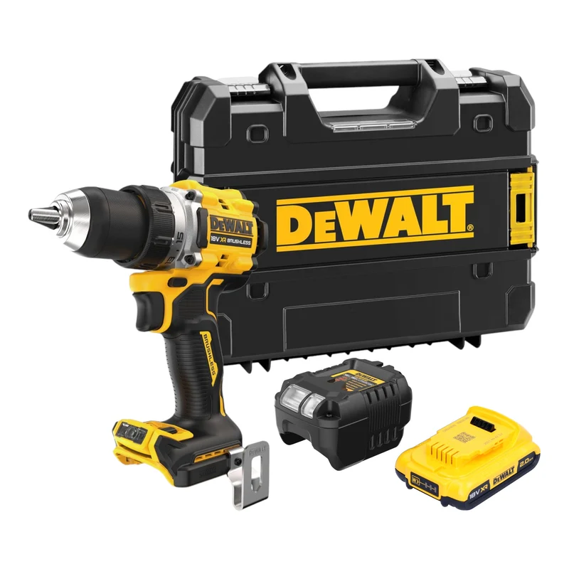 DeWalt DCD 800 D1T Akku Bohrschrauber 18 V 90 Nm Brushless + 1x Akku 2,0 Ah + Ladegerät + TSTAK