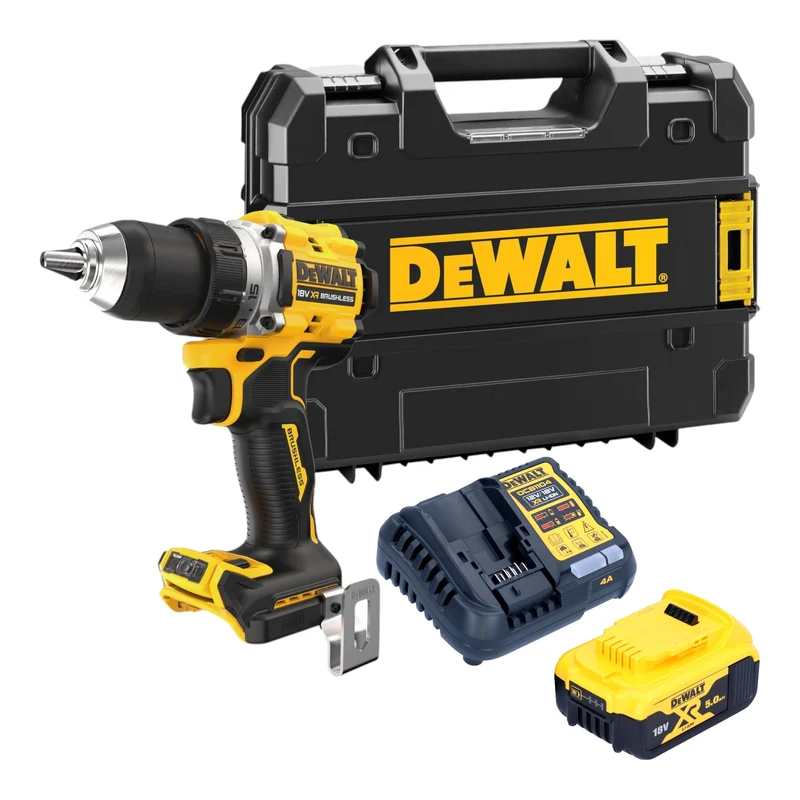 DeWalt DCD 800 P1T Akku Bohrschrauber 18 V 90 Nm Brushless + 1x Akku 5,0 Ah + Ladegerät + TSTAK