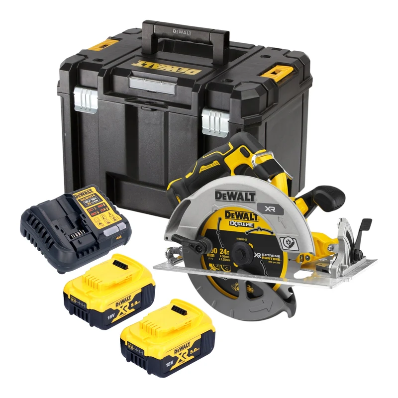DeWalt DCS 573 P2T Akku Handkreissäge 18 V 190 x 30 mm Brushless + 2x Akku 5,0 Ah + Ladegerät + TSTAK