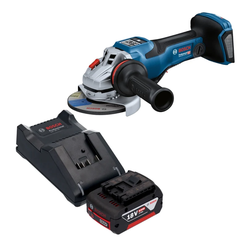 Bosch GWS 18V-15 PSC Professional Akku Winkelschleifer 18 V 125 mm BITURBO Brushless + 1x Akku 5,0 Ah + Ladegerät